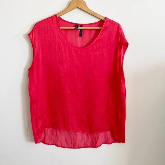 MNG Mango red sleeveless silky tunic top - Picture 1 of 4